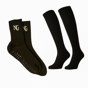 Pack Mix Chaussettes Mi-Longues + Longues Antidérapantes NoGlide (Blanc ou Noir)