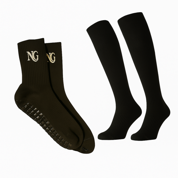 Pack Mix Chaussettes Mi-Longues + Longues Antidérapantes NoGlide (Blanc ou Noir)